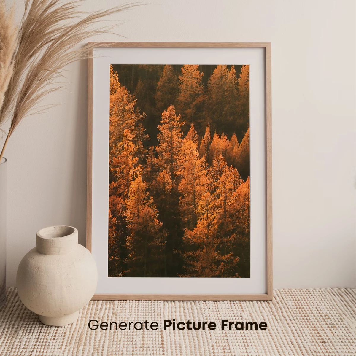 Golden Forest Glow: Autumnal Pine Splendor - Image 7