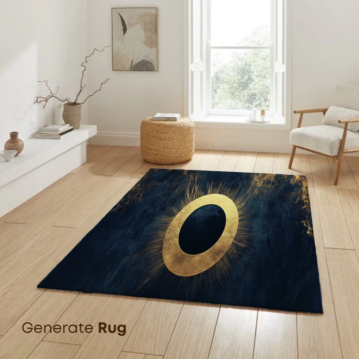 Eclipse of Eternity: Golden Halo on Midnight Canvas - Image 6