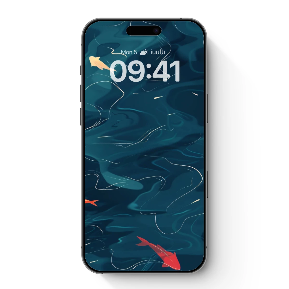 Aquatic Whispers: Koi Fish in Abstract Waves