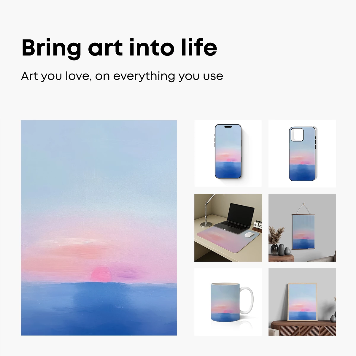 Horizon's Hues: Abstract Sunset Serenity - Image 2