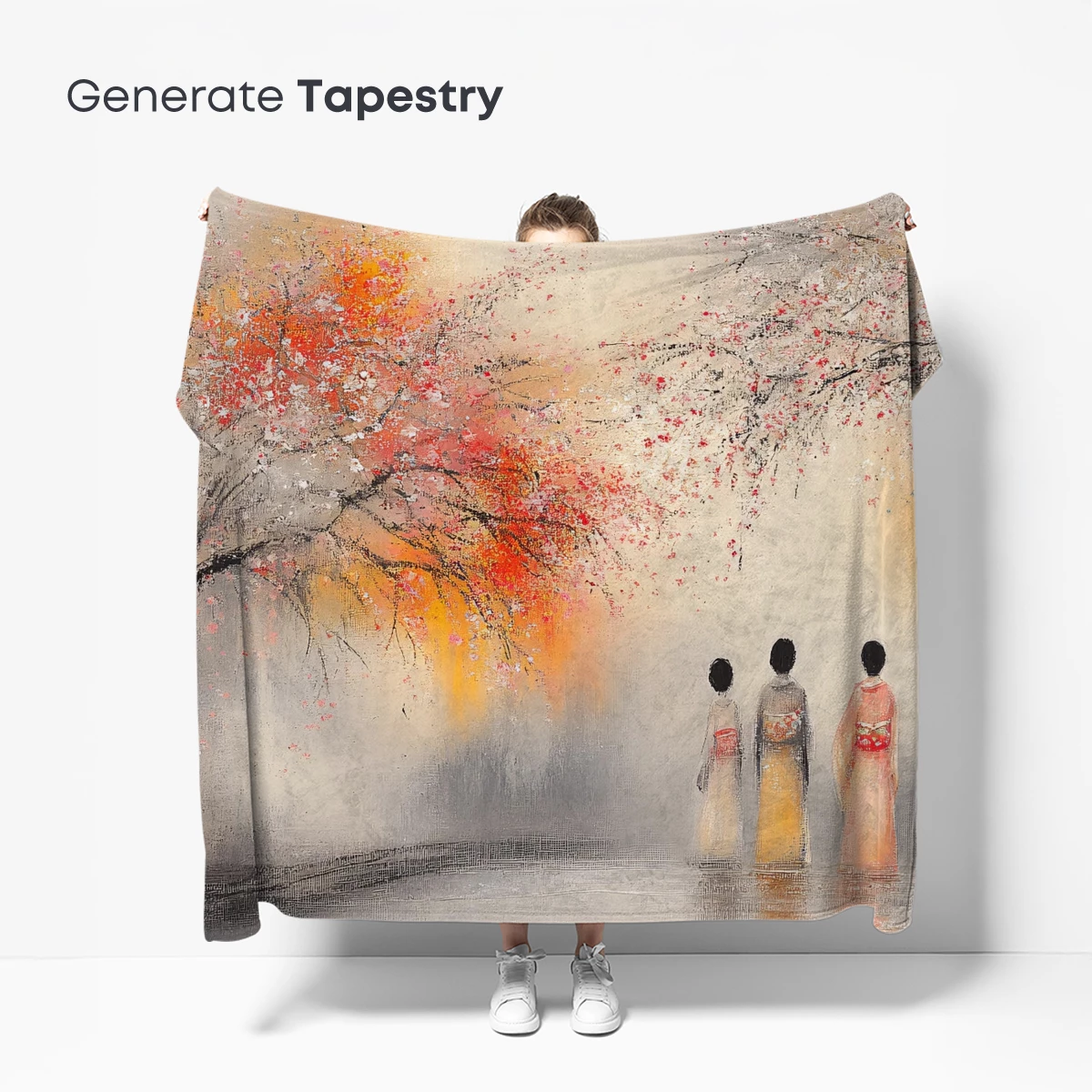 Cherry Blossom Serenade: Four Figures in Harmony - Image 5