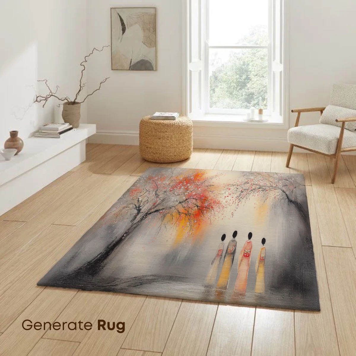 Cherry Blossom Serenade: Four Figures in Harmony - Image 6