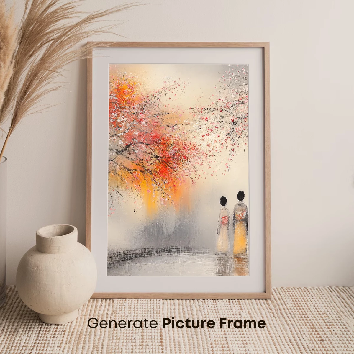 Cherry Blossom Serenade: Four Figures in Harmony - Image 7