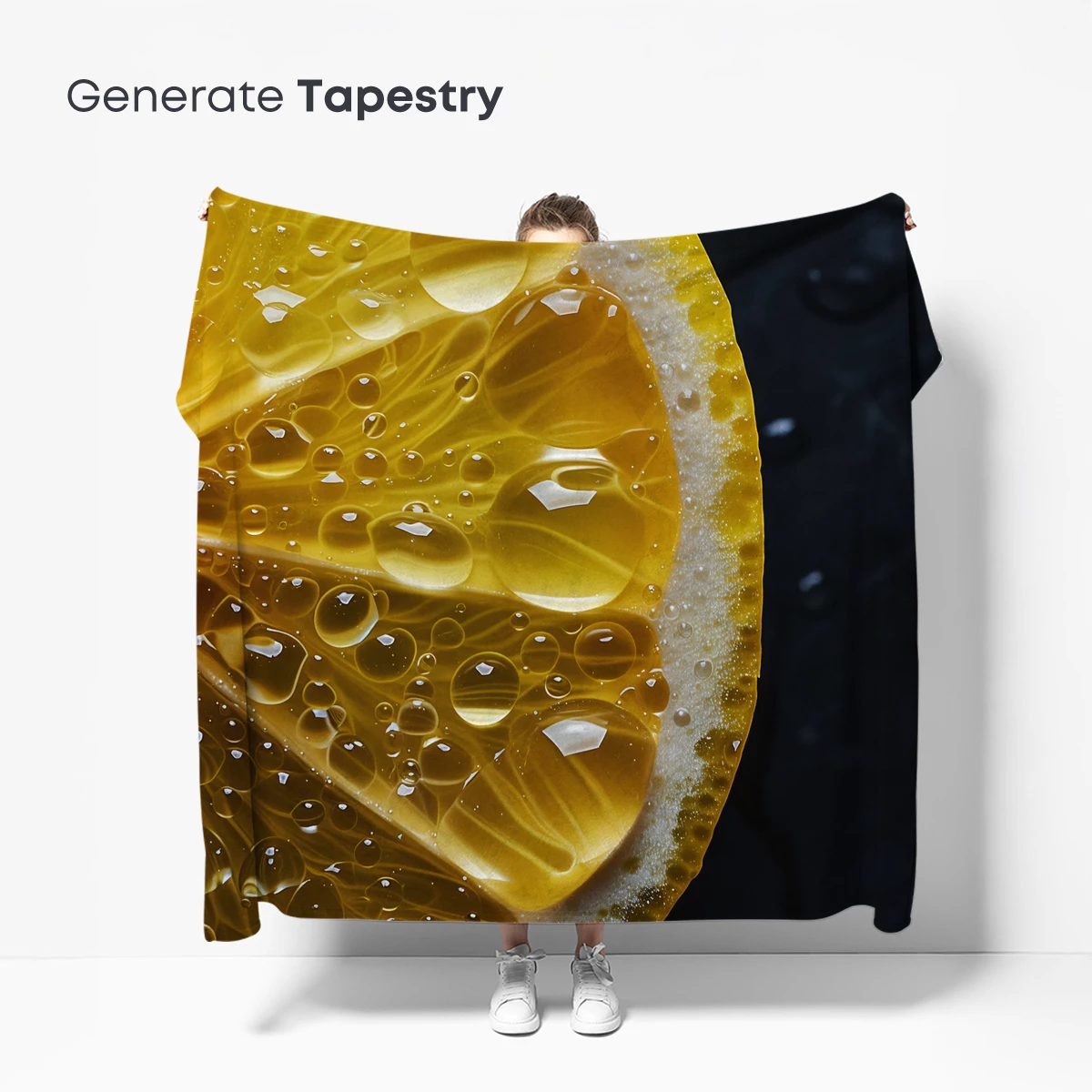 Golden Citrus Symphony: Dew-Drenched Lemon Slice - Image 5