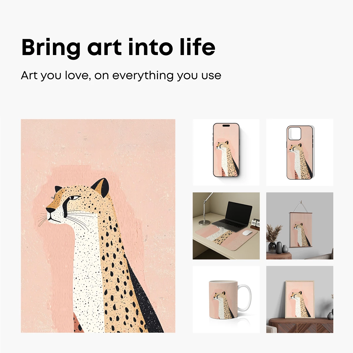 Elegant Cheetah in Pastel Dreamscape - Image 2