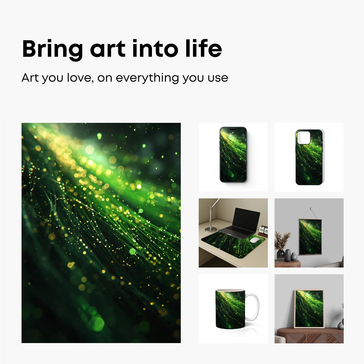 Fiber Optic Symphony: Green Light Dance - Image 2