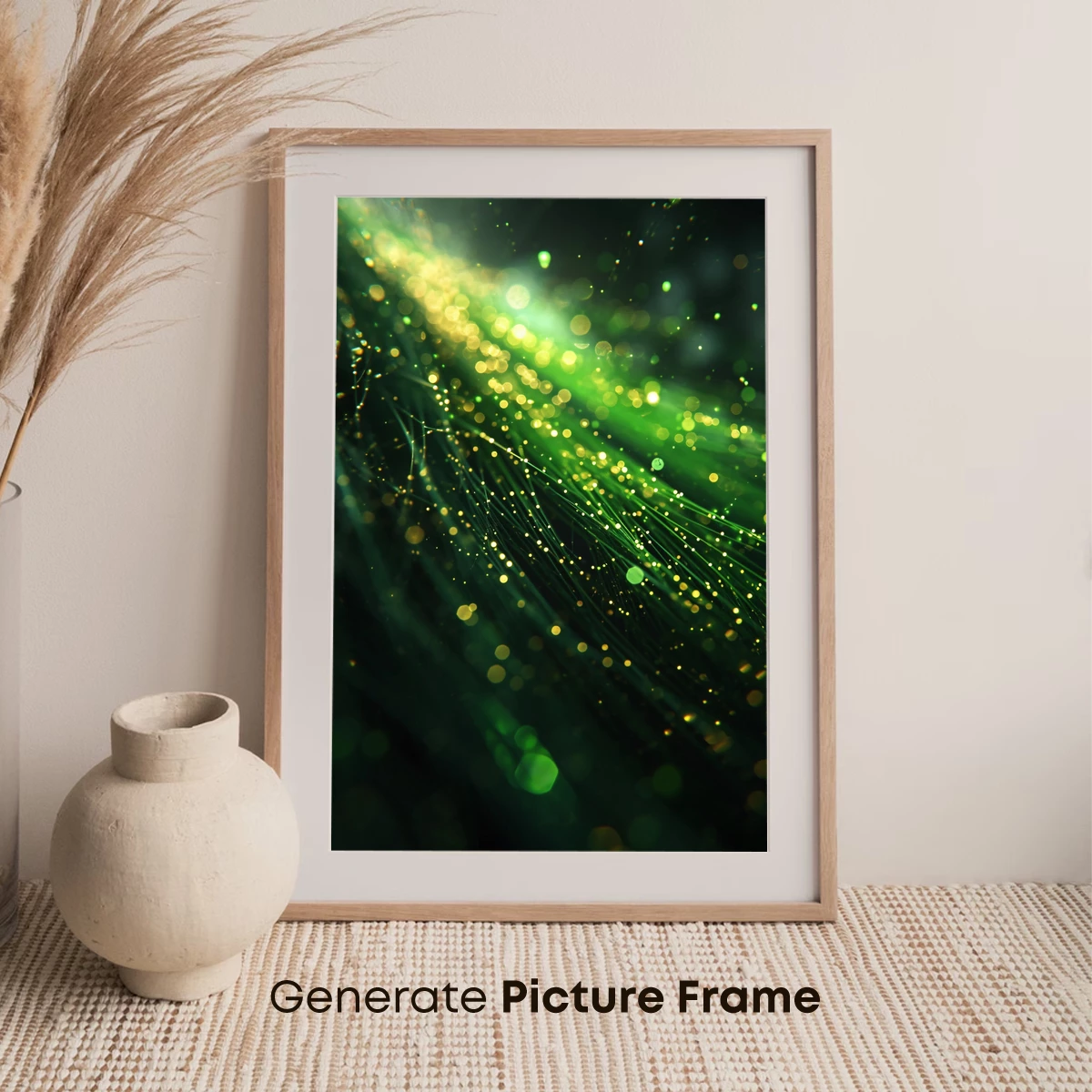 Fiber Optic Symphony: Green Light Dance - Image 7