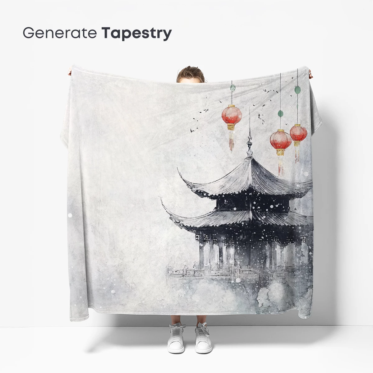 Mystic Pagoda Lanterns: Watercolor Zen Harmony - Image 5