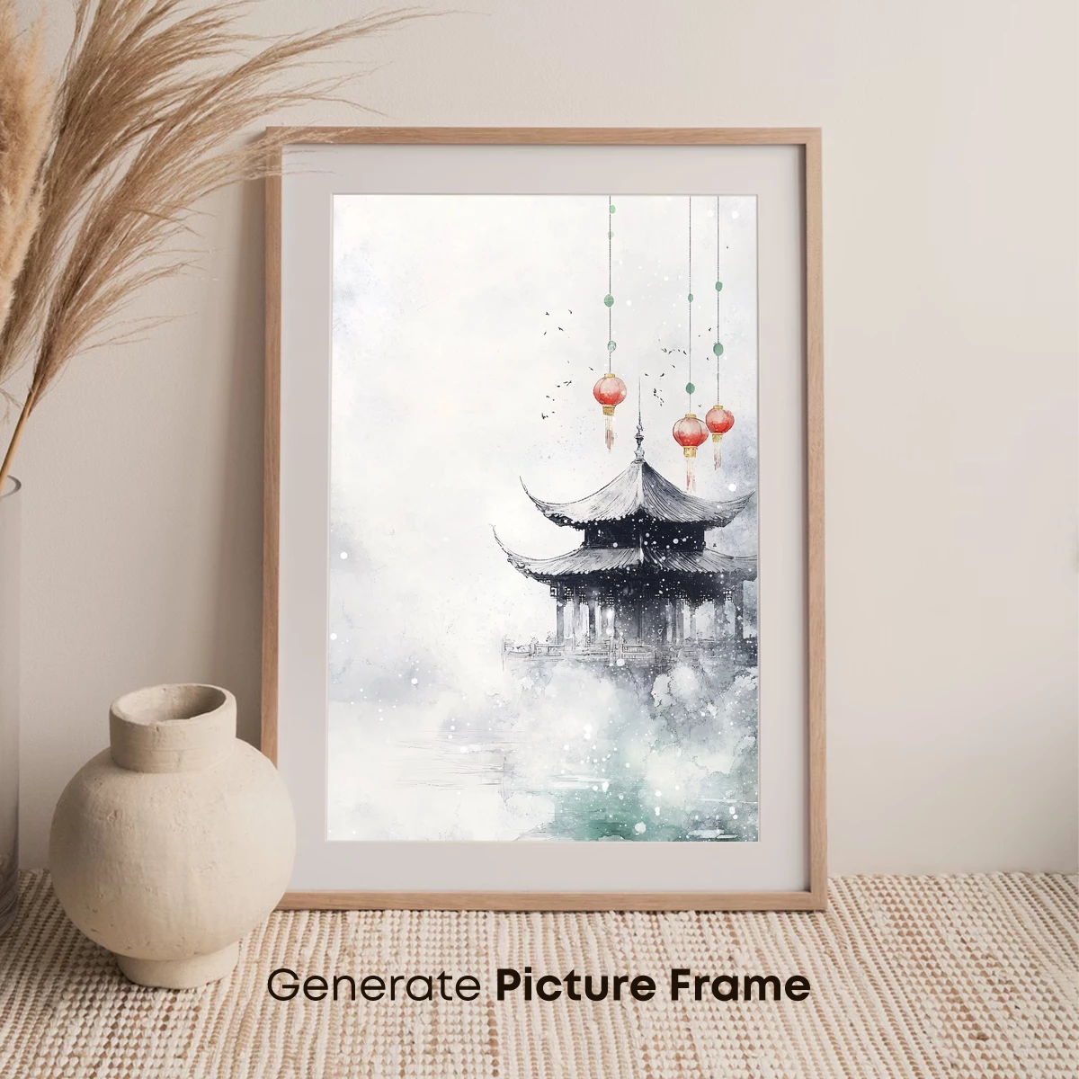 Mystic Pagoda Lanterns: Watercolor Zen Harmony - Image 7
