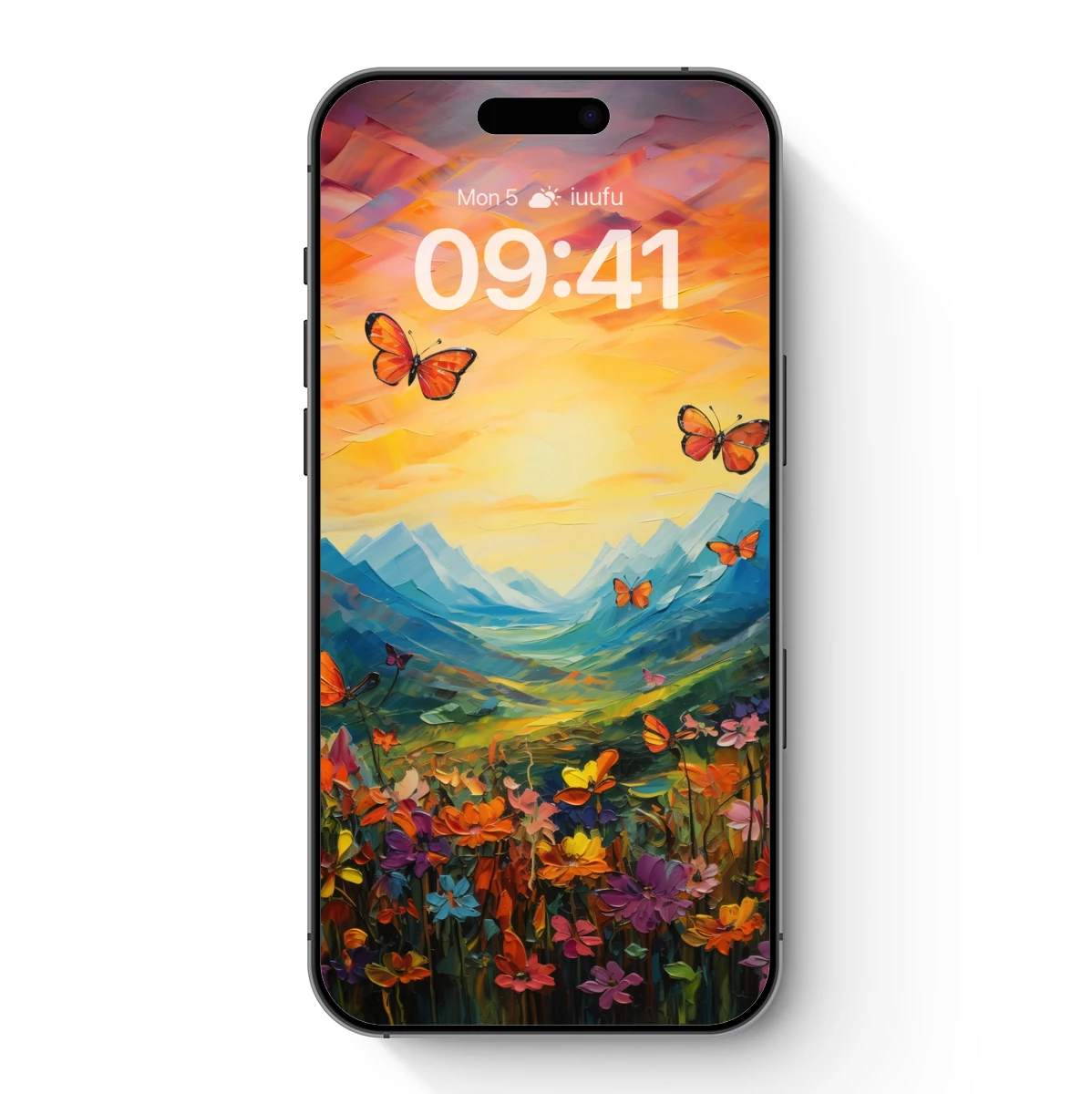 Butterfly Symphony Over Floral Peaks