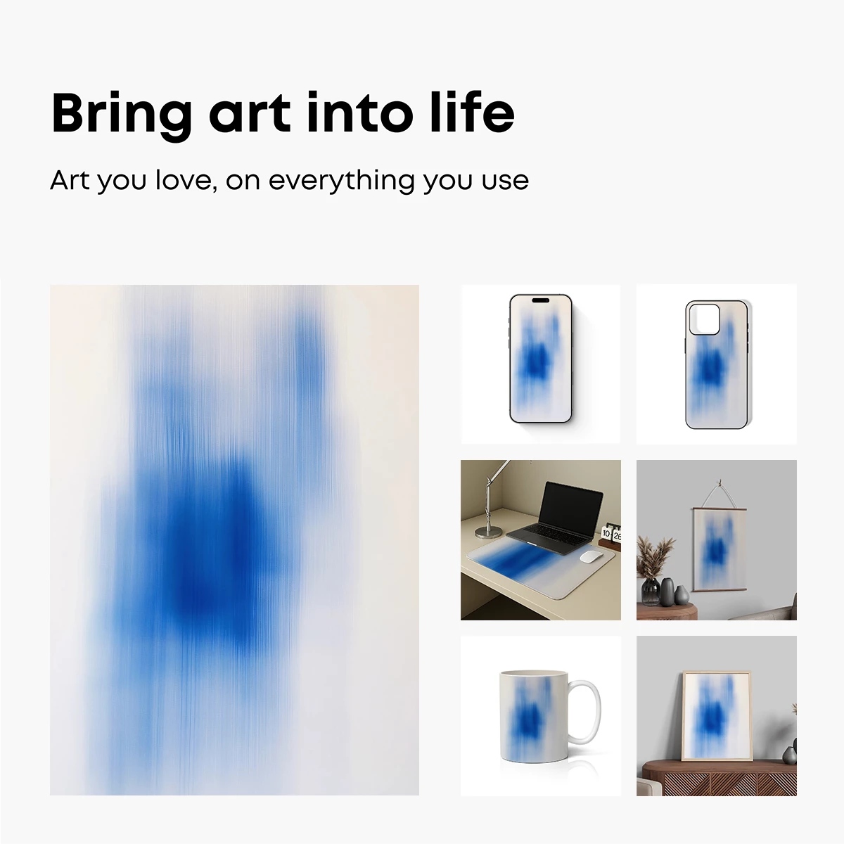 Blue Ethereal Veil: Abstract Mystery