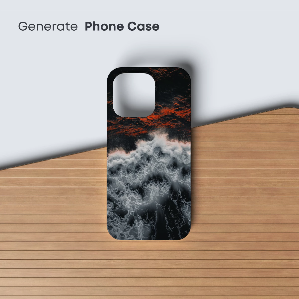 Crimson Tide: Stormy Ocean Waves at Sunset - Image 3