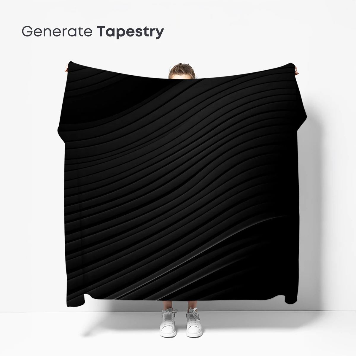 Elegant Black Waves: Abstract Minimalism - Image 5
