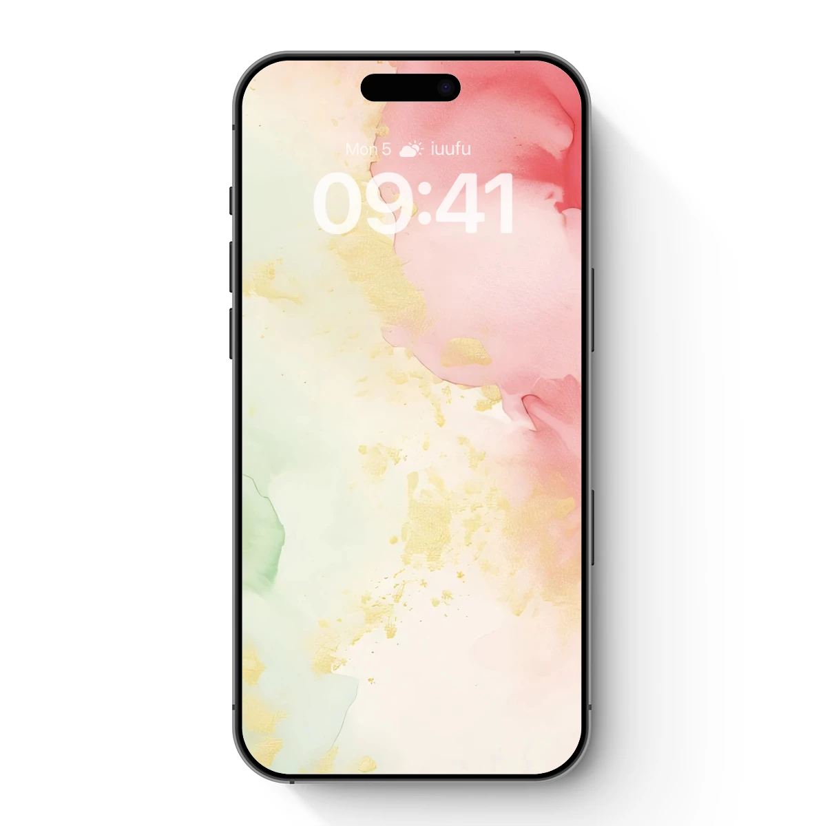 Abstract Watercolor Fusion: Green, Pink, and Gold Harmony