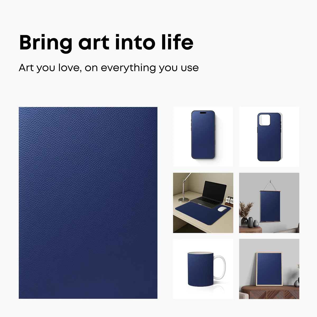 Deep Blue Leather Texture - Image 2