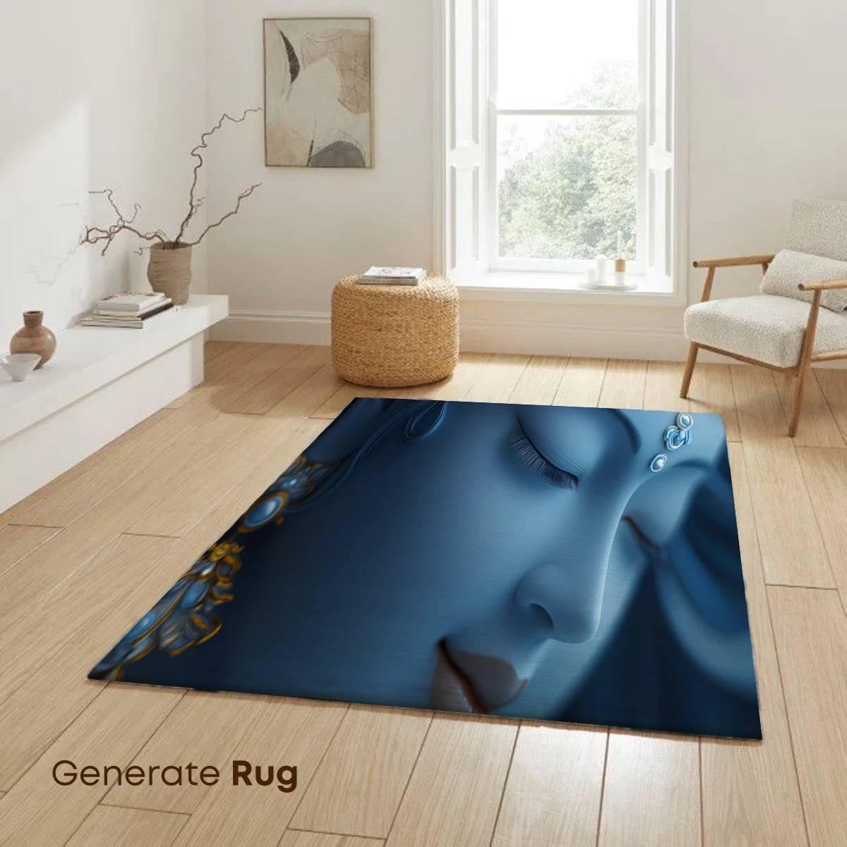 Ethereal Blue Serenity: Divine Feminine Artistry - Image 6