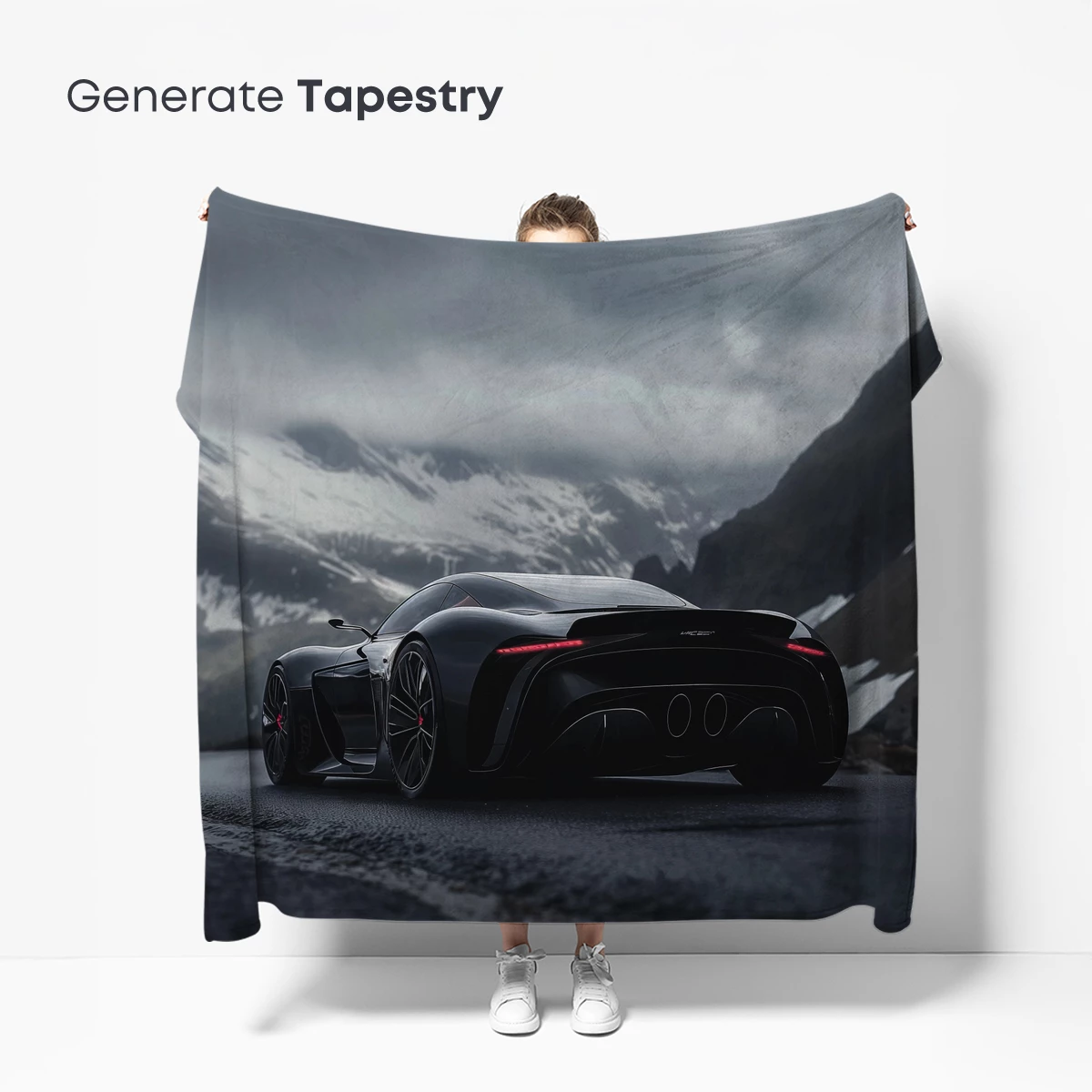 Eclipse in Motion: Futuristic Supercar Against Snowy Peaks - Image 5