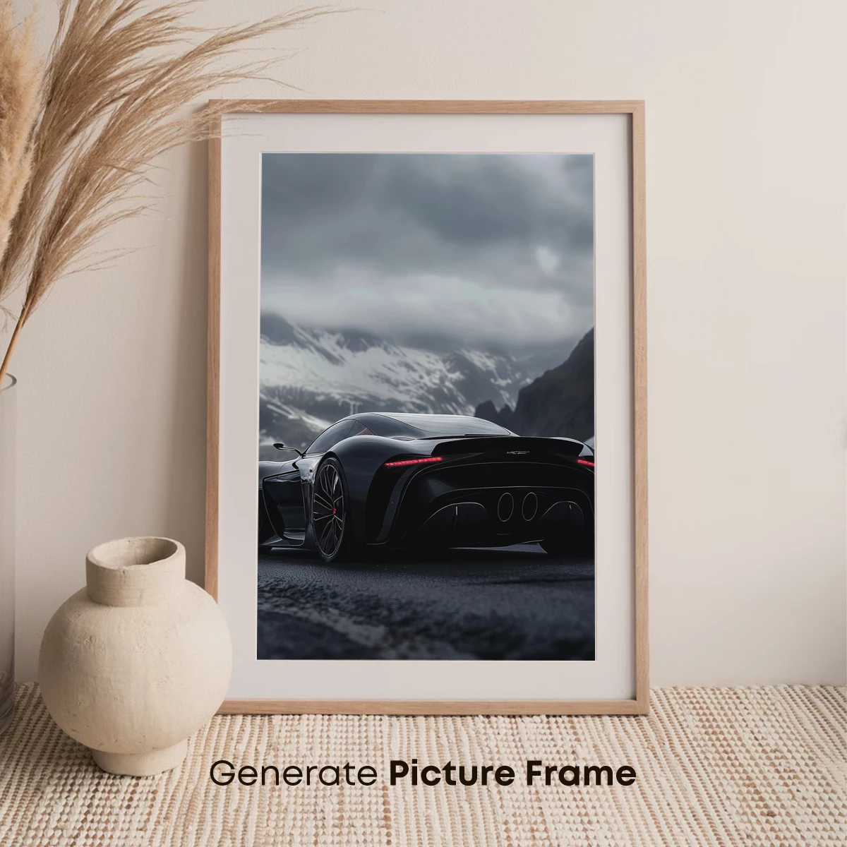Eclipse in Motion: Futuristic Supercar Against Snowy Peaks - Image 7