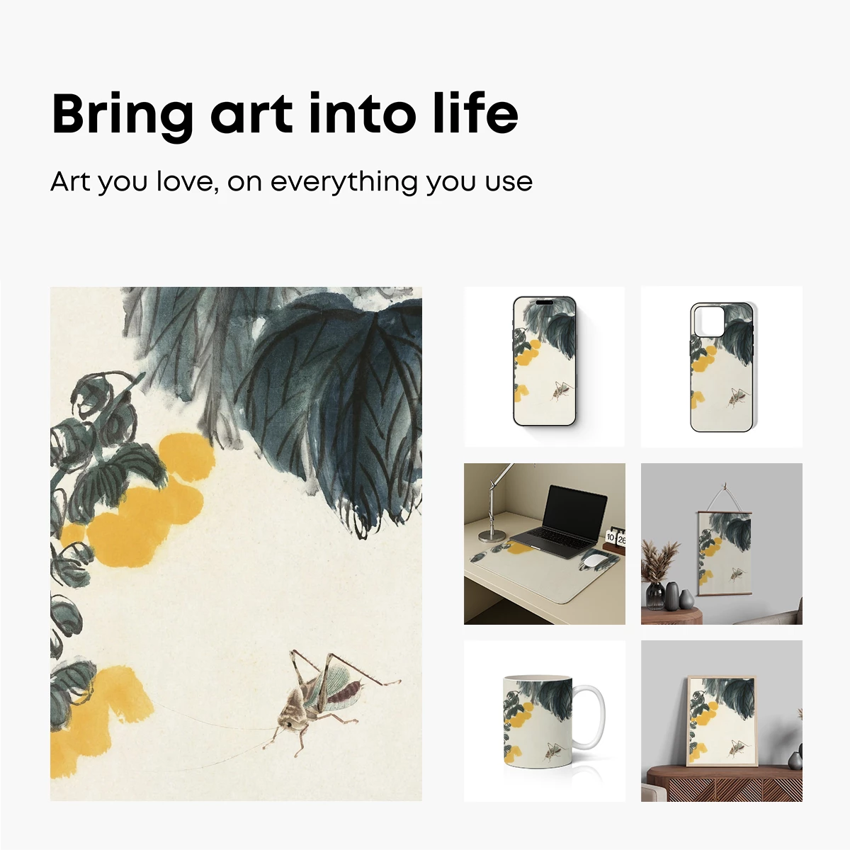 Ink Cricket Amidst Autumn Leaves - Image 2