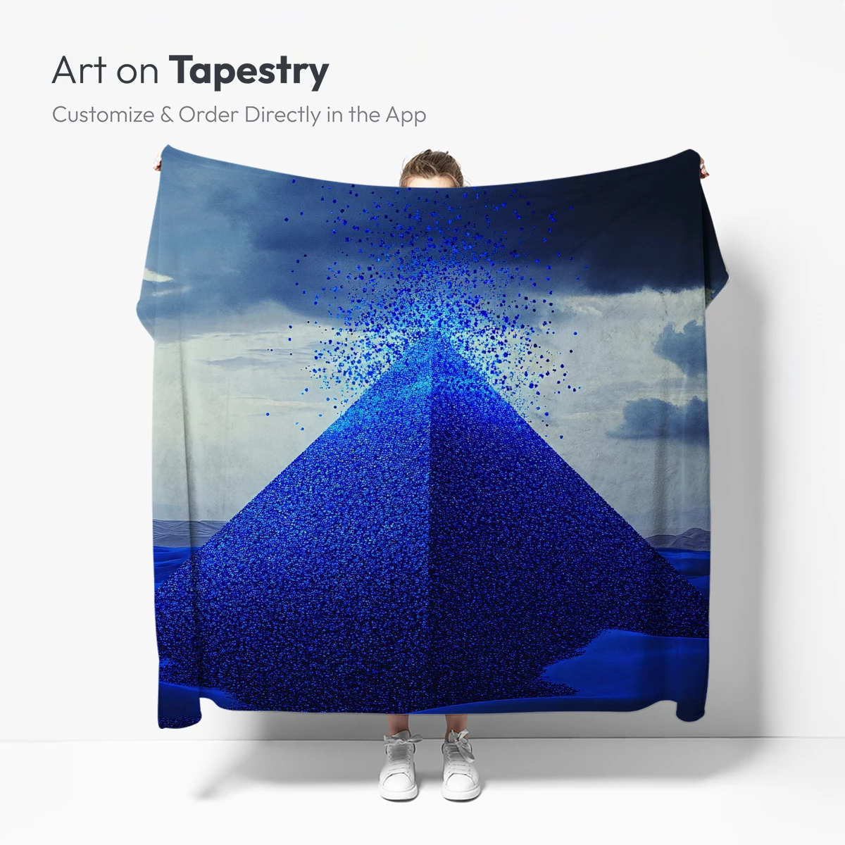 Blue Pyramidal Eruption in Desert Sands - Image 5