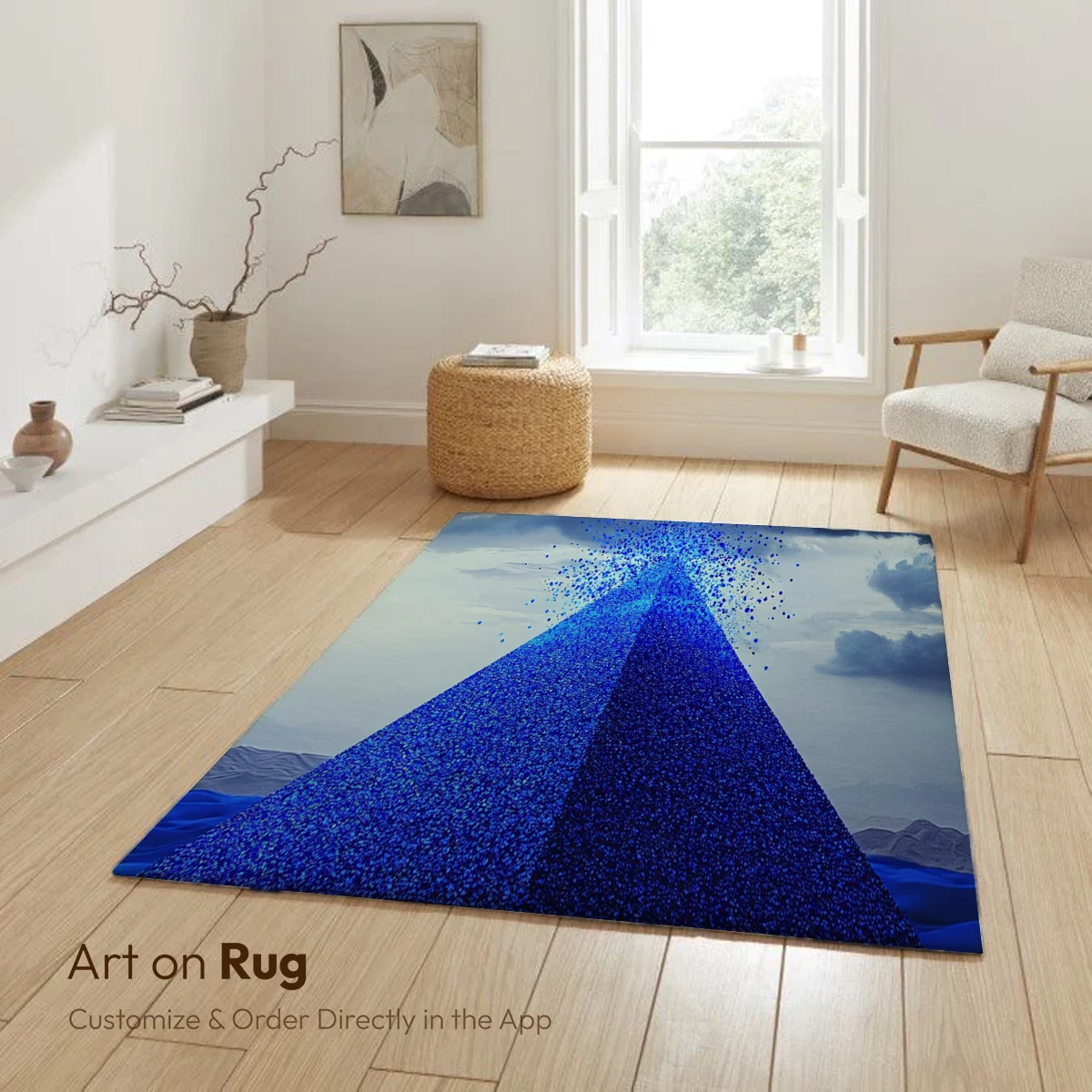 Blue Pyramidal Eruption in Desert Sands - Image 6