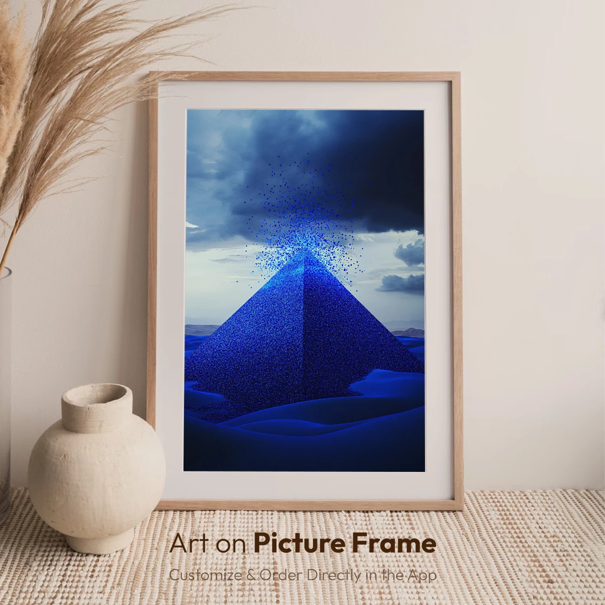 Blue Pyramidal Eruption in Desert Sands - Image 7