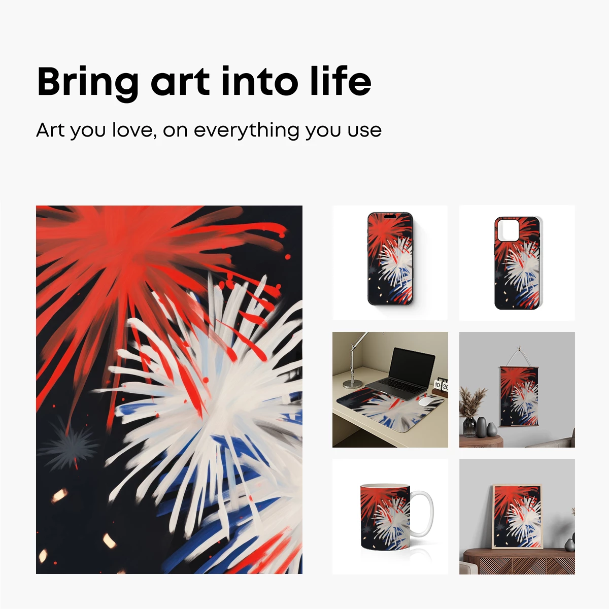 Explosive Canvas: Abstract Fireworks Symphony - Image 2