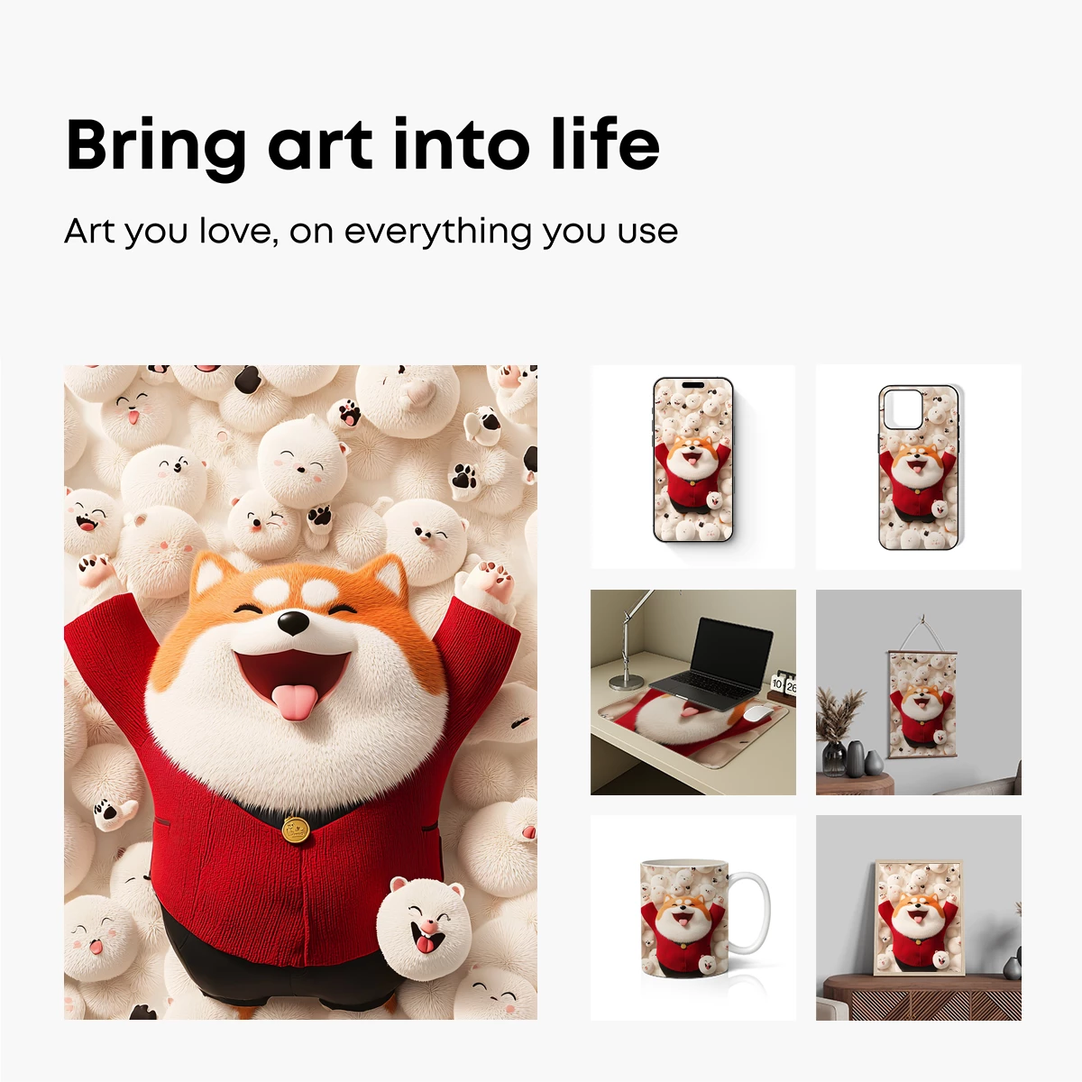 Joyful Shiba in a Sea of Fluffy Friends - Image 2