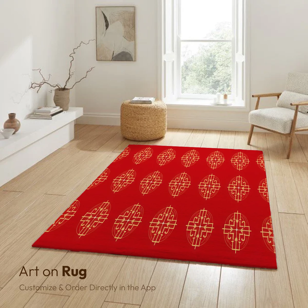 Golden Crosses on Crimson: A Harmonic Geometric Symphony - Image 5