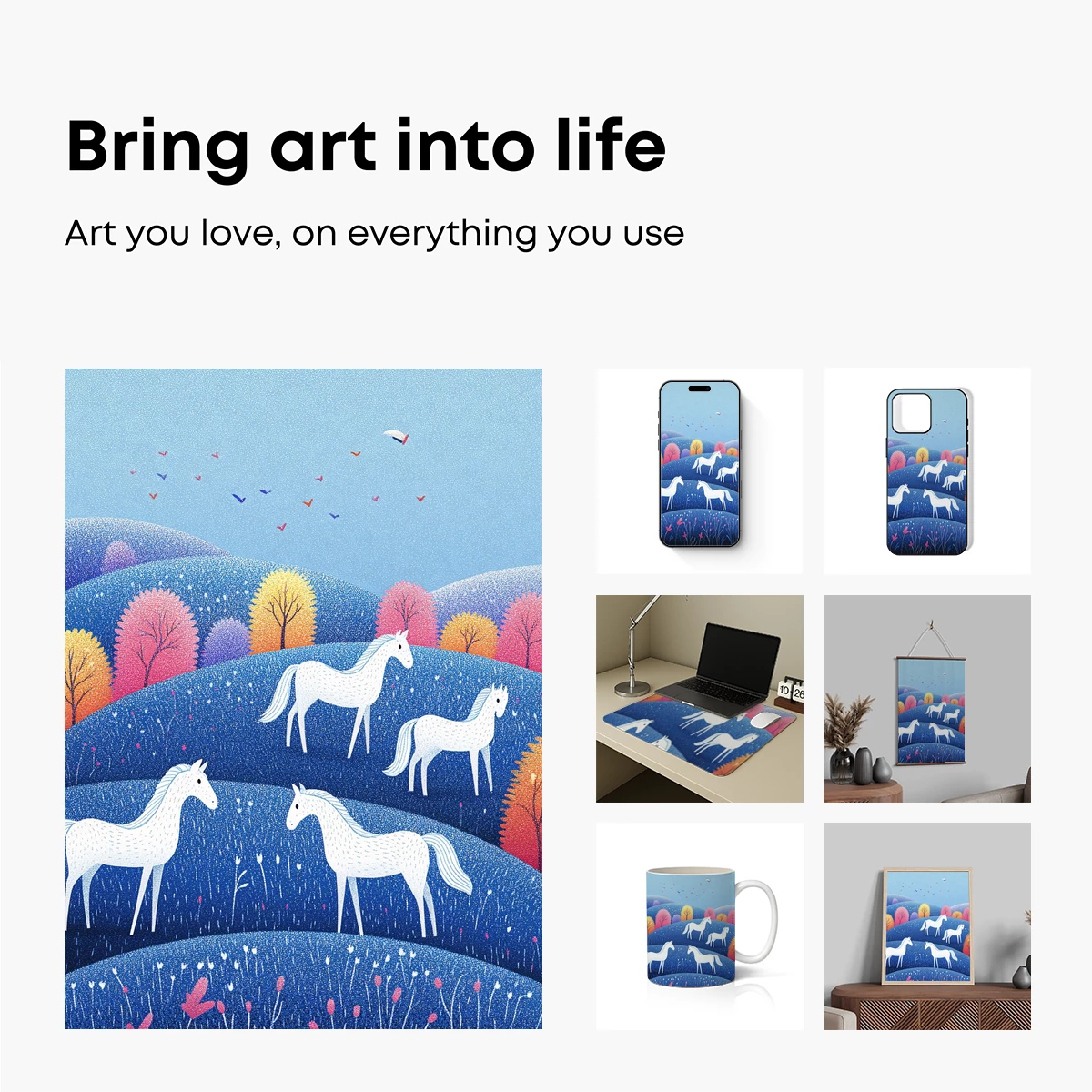 Enchanted Horses in Autumnal Dreamscape - Image 2