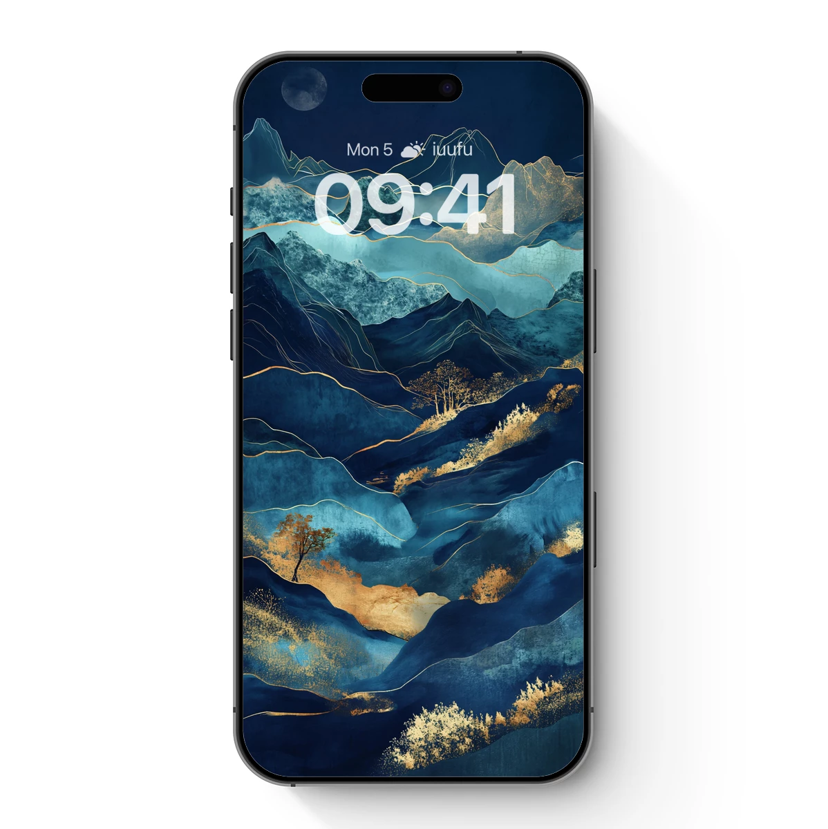 Golden Moonlit Mountains: A Modern Ink Odyssey
