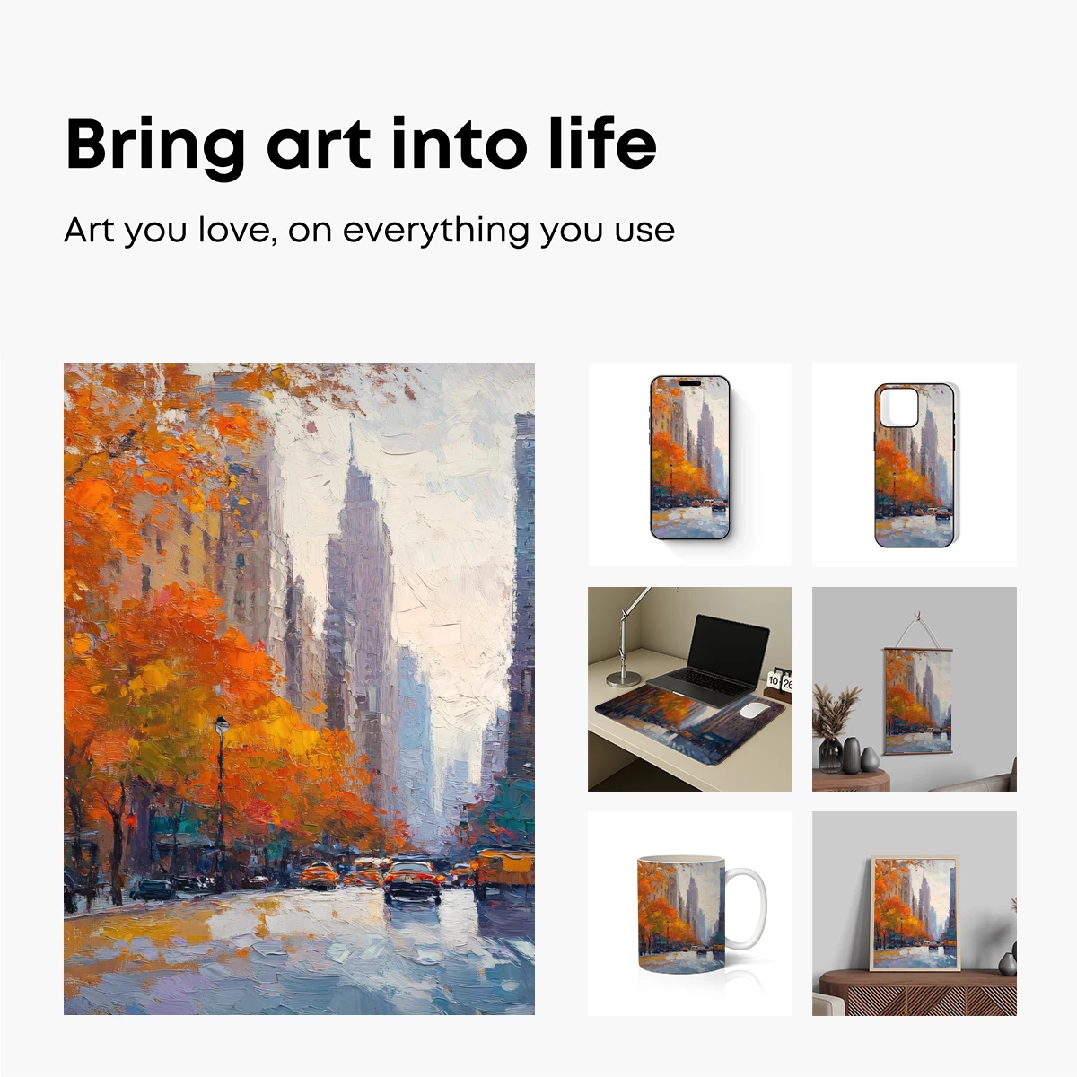 Autumnal Cityscape: Impressionist Urban Glow - Image 2