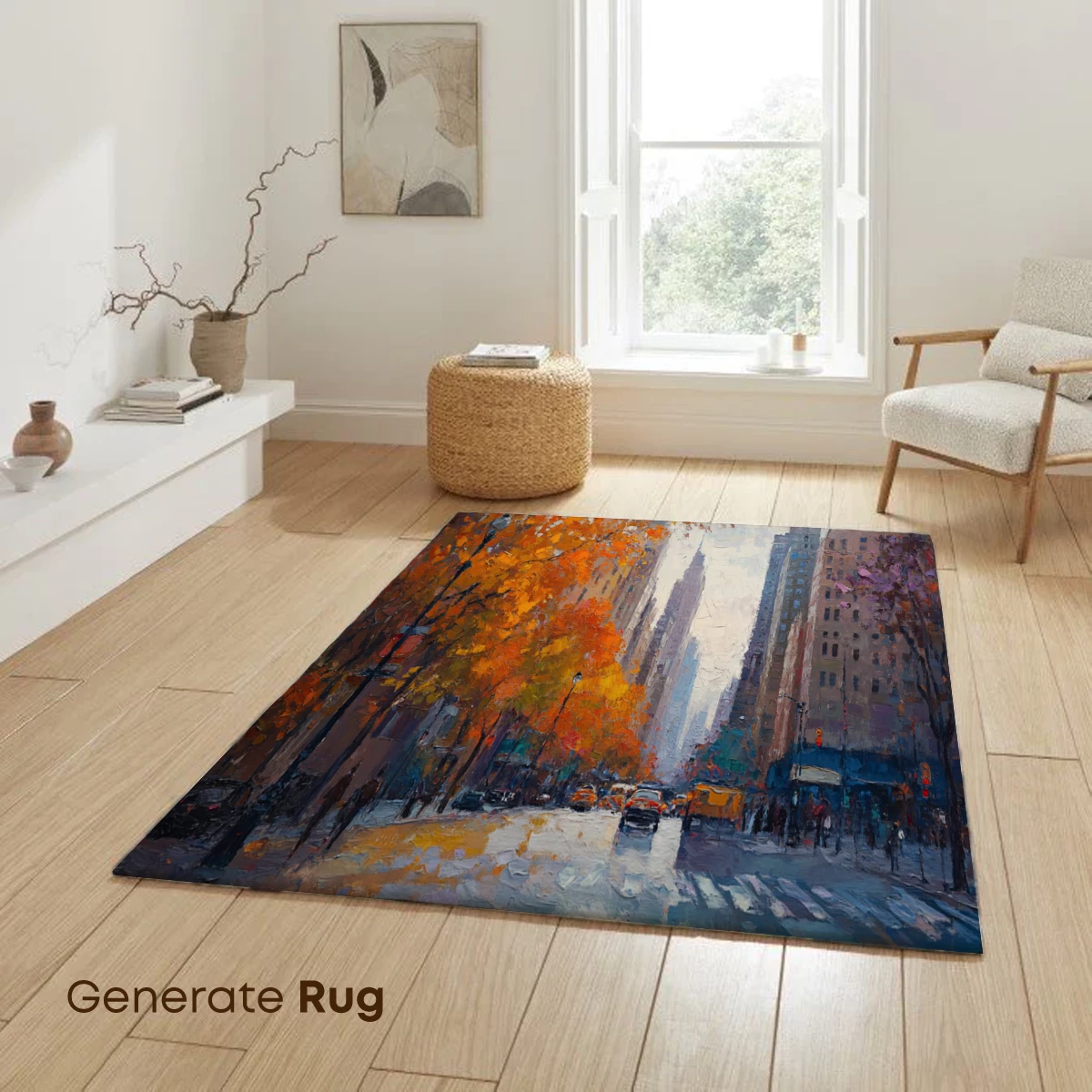 Autumnal Cityscape: Impressionist Urban Glow - Image 6