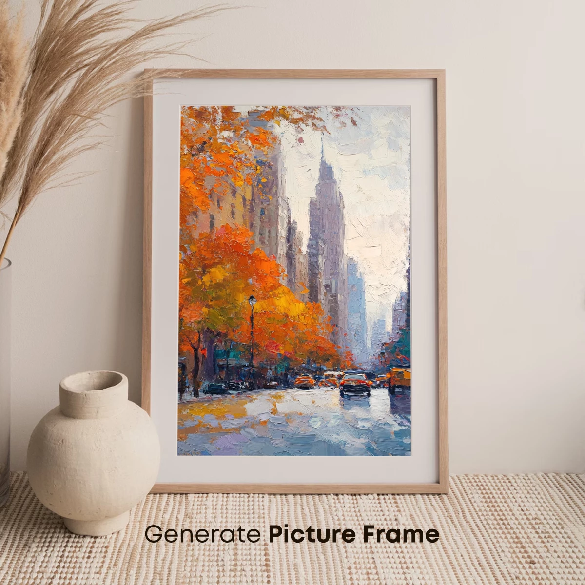 Autumnal Cityscape: Impressionist Urban Glow - Image 7