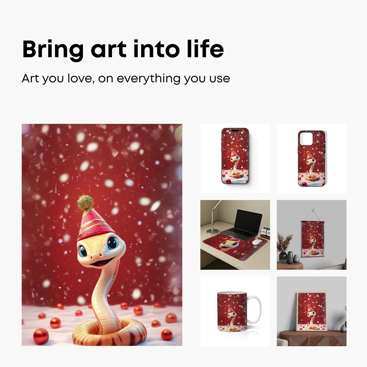 Festive Snake in Winter Wonderland - Image 2