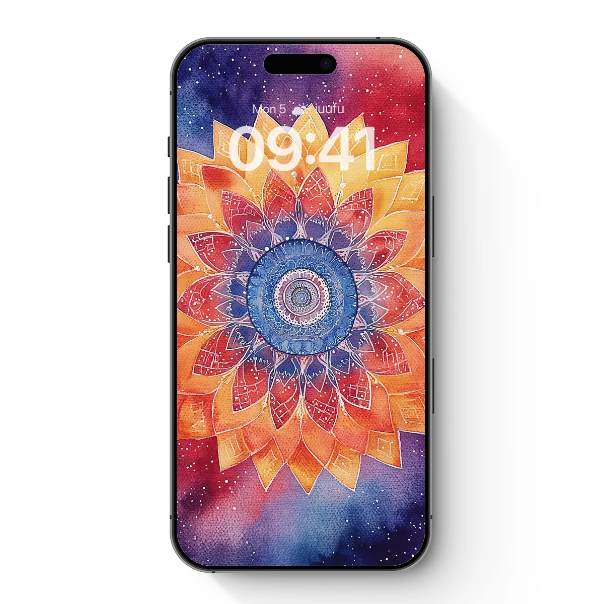 Cosmic Lotus Bloom: Watercolor Mandala Art