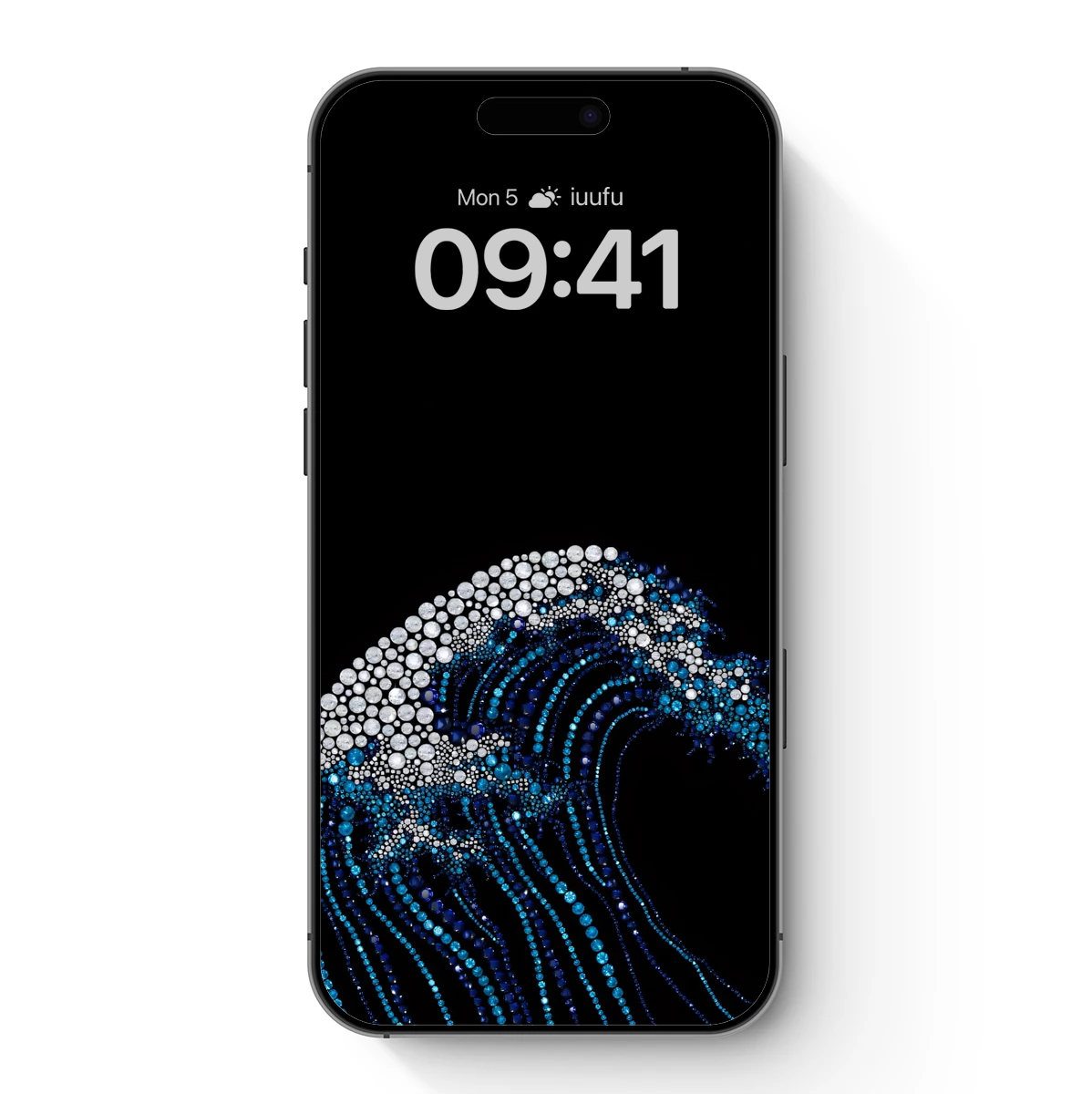 Digital Hokusai Wave: Beaded Ocean Symphony