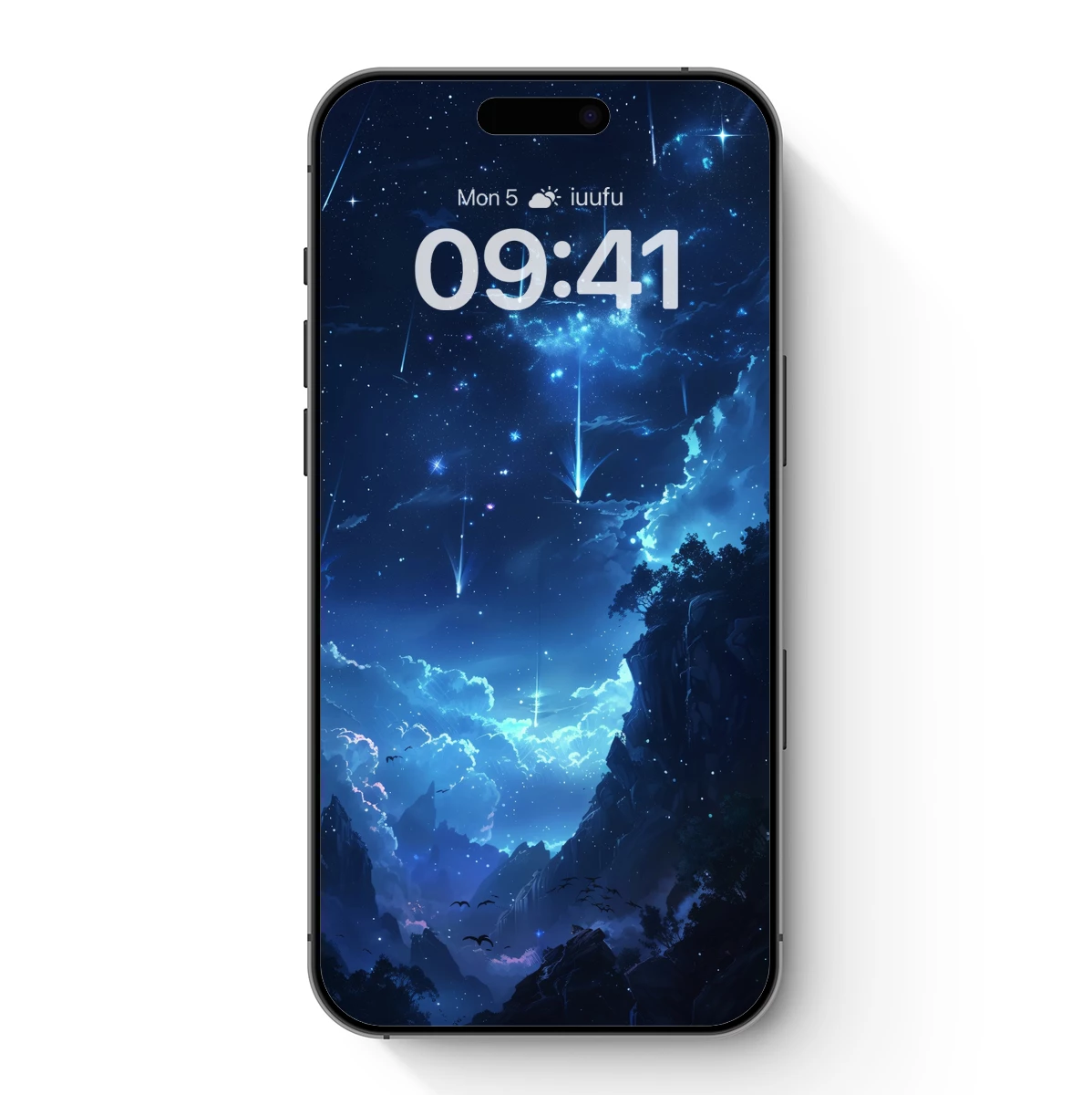 Ethereal Nightfall: Celestial Mountainscape