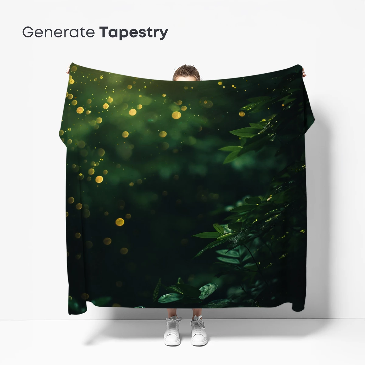 Enchanted Forest Glow: Mystical Bokeh and Verdant Leaves - Image 5