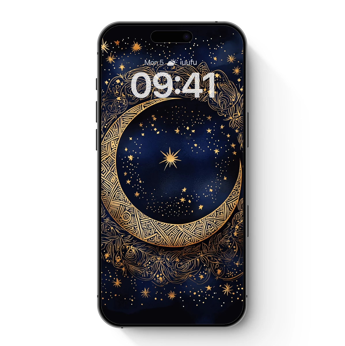 Golden Crescent Moon Mandala