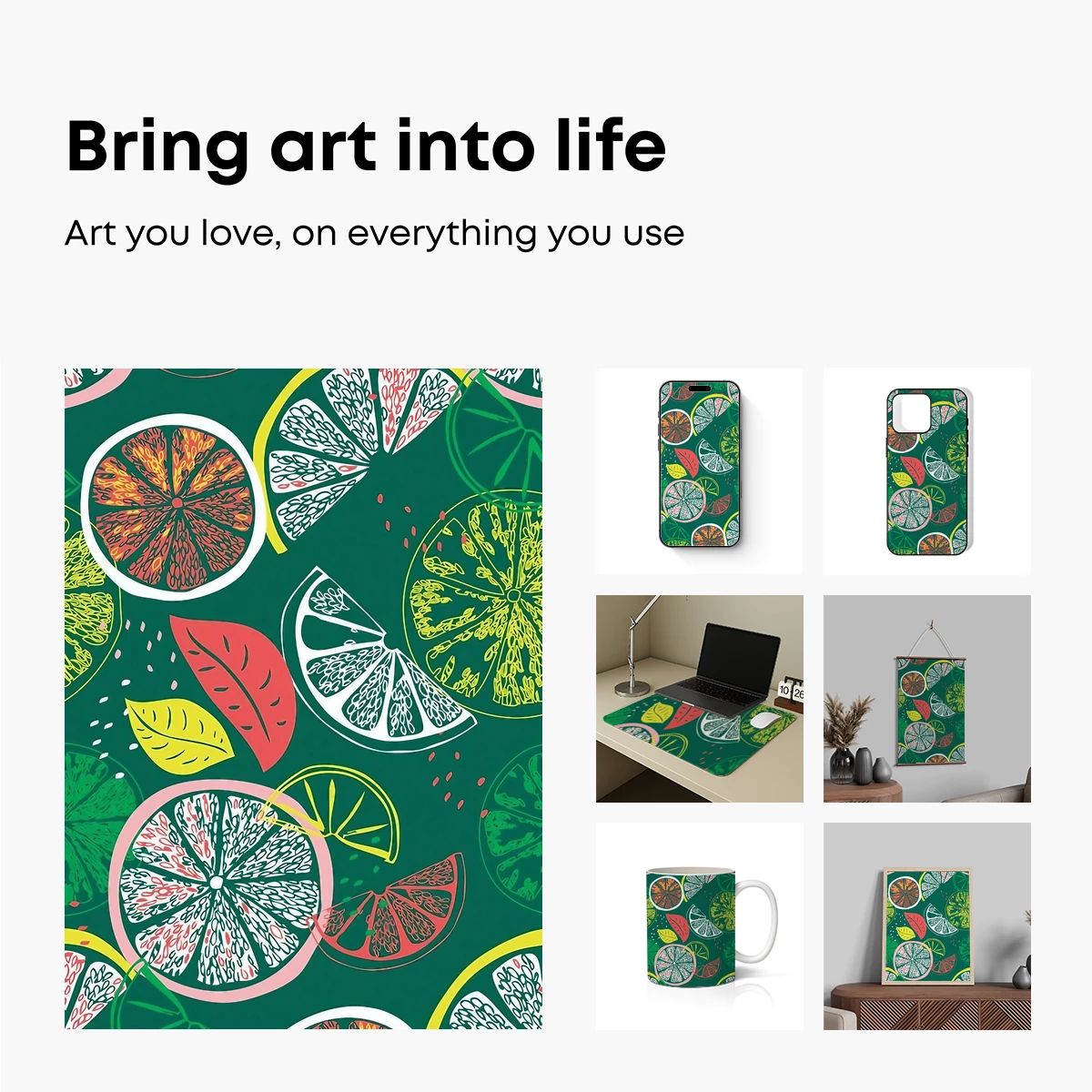 Citrus Slice Symphony: Vibrant Fruits in Abstract Harmony - Image 2