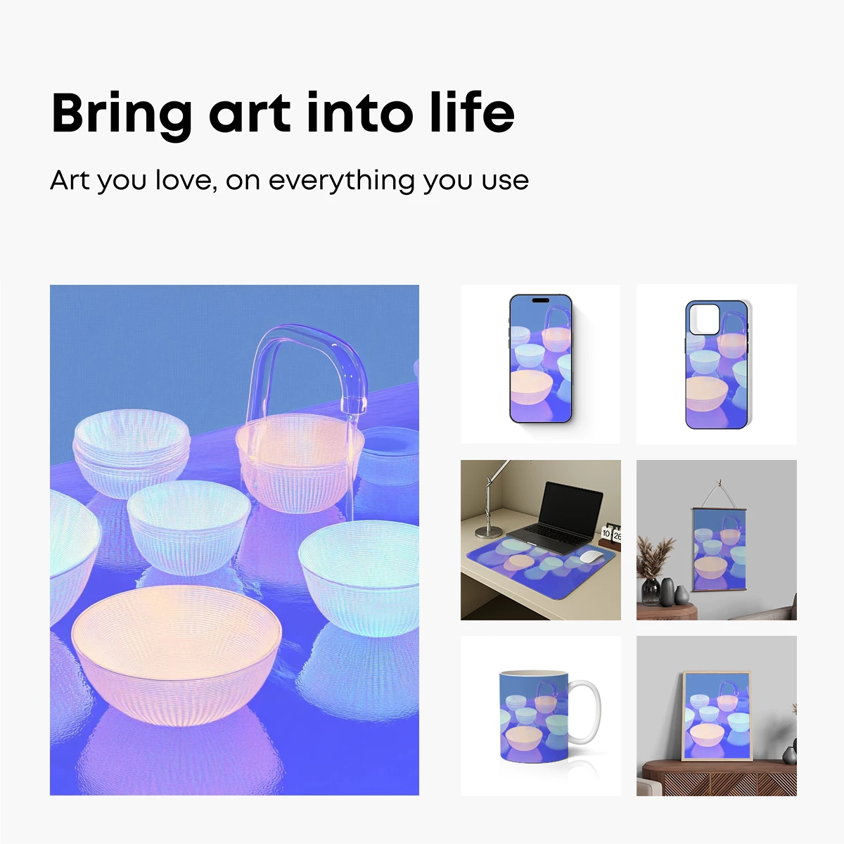 Illuminated Glass Bowls: A Symphony in Blue and Light - Image 2