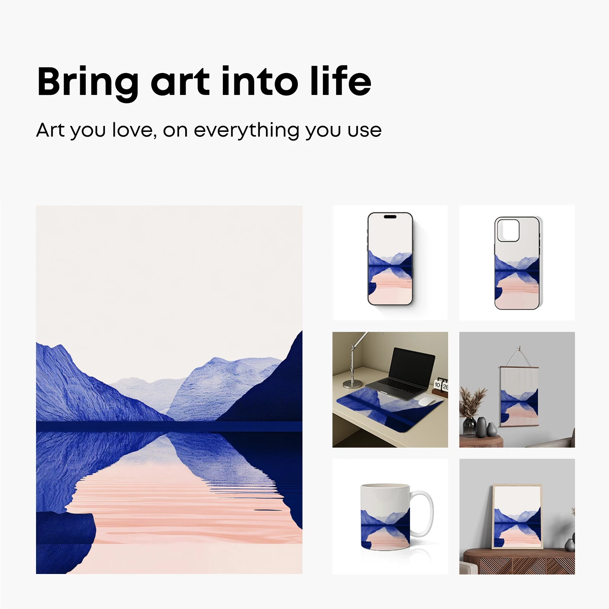 Echoing Peaks: Abstract Mountain Reflections - Image 2