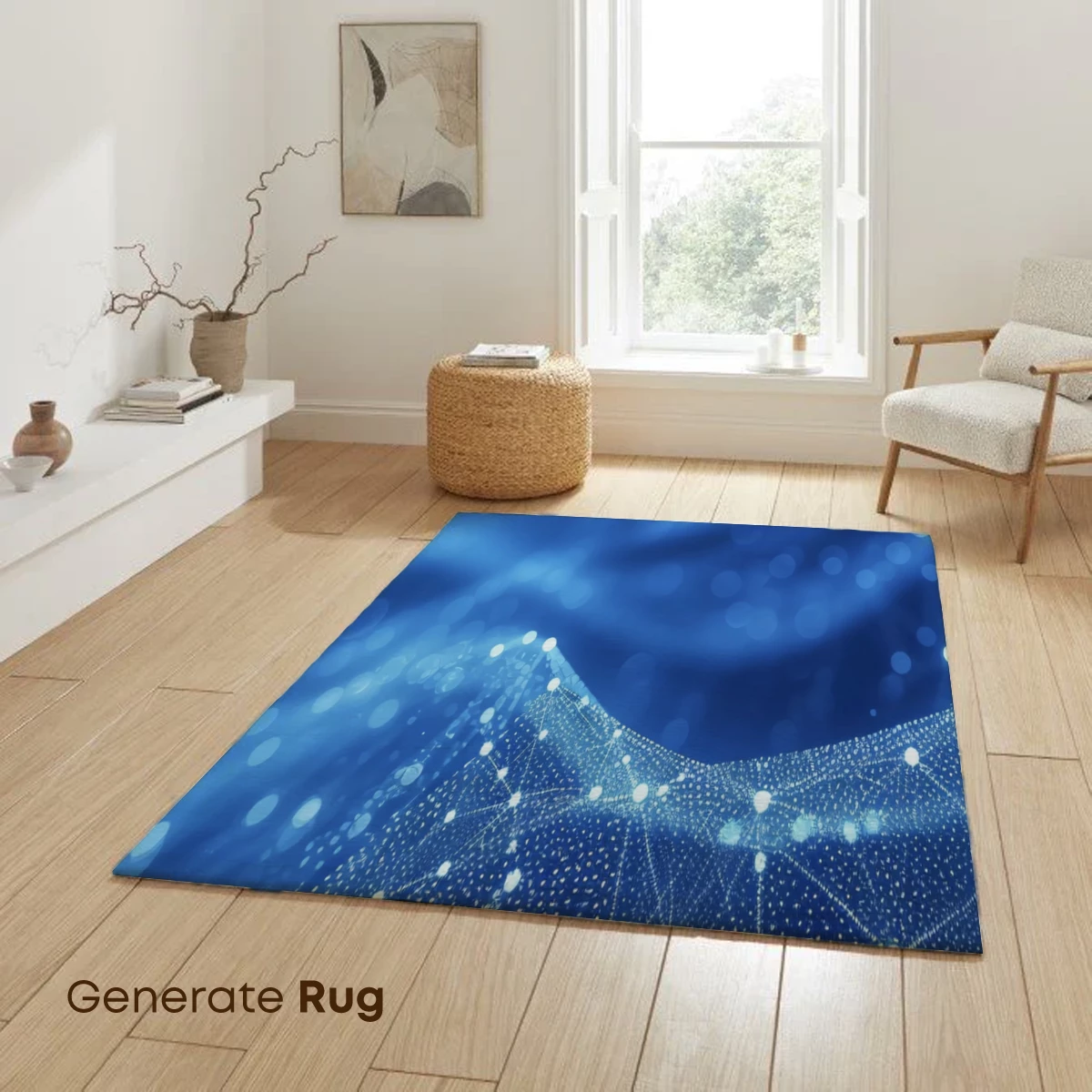Blue Luminescent Waves: Digital Constellation Art - Image 6
