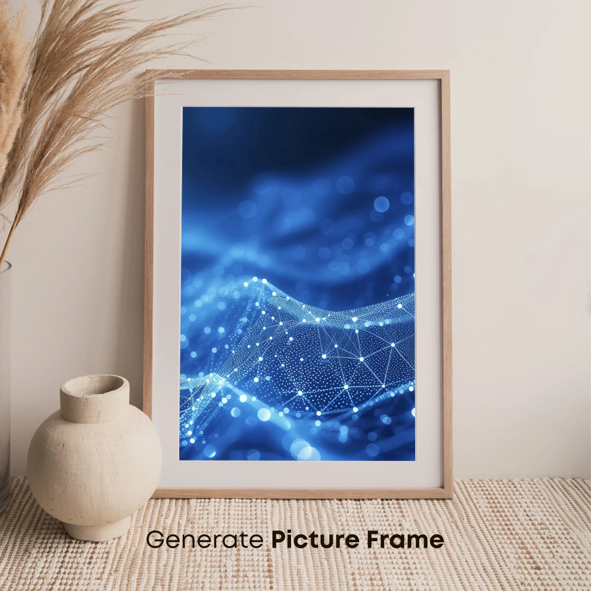 Blue Luminescent Waves: Digital Constellation Art - Image 7