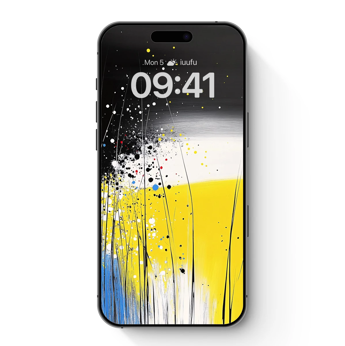 Abstract Splash: Yellow and Black Harmony