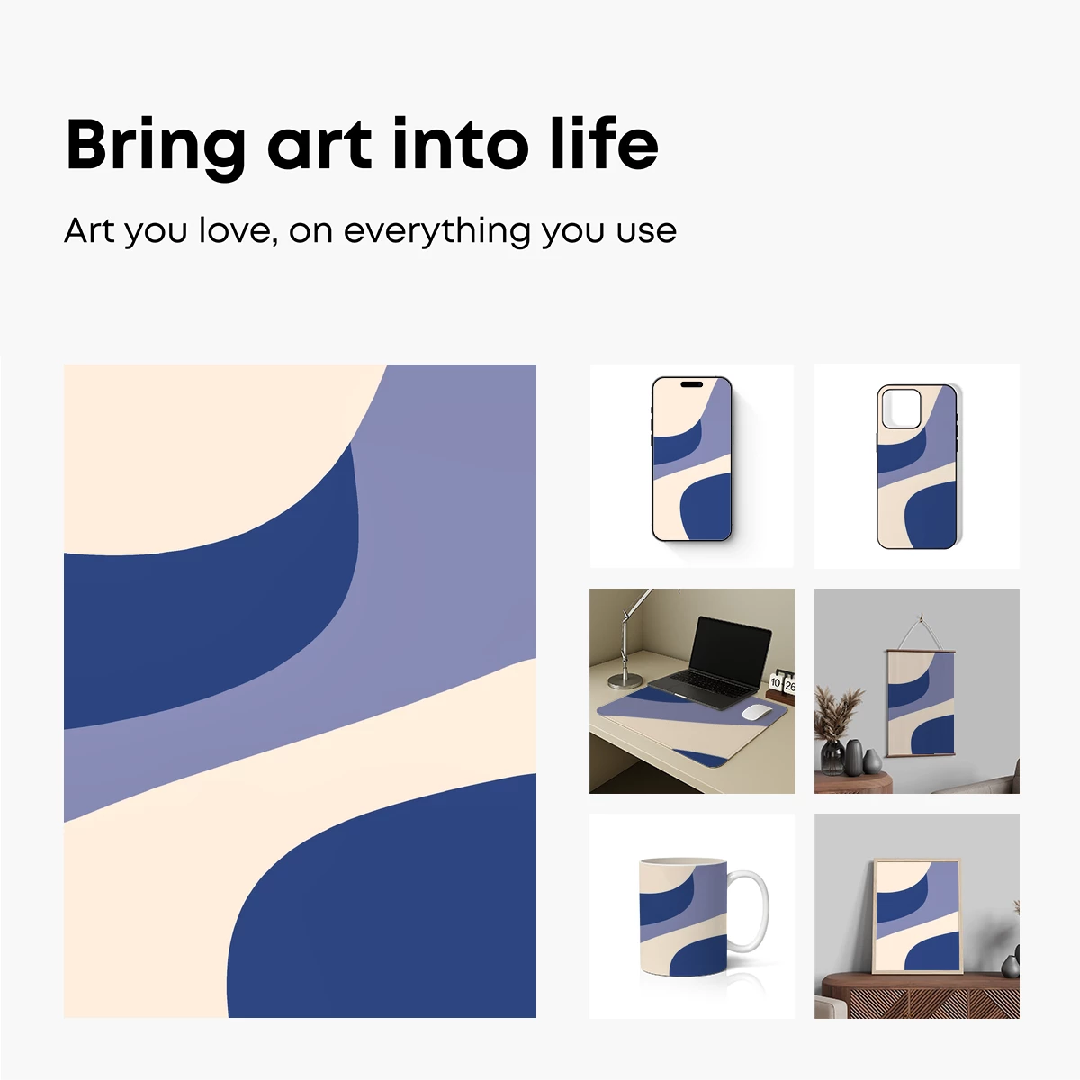 Abstract Ocean Waves in Serene Blues - Image 2