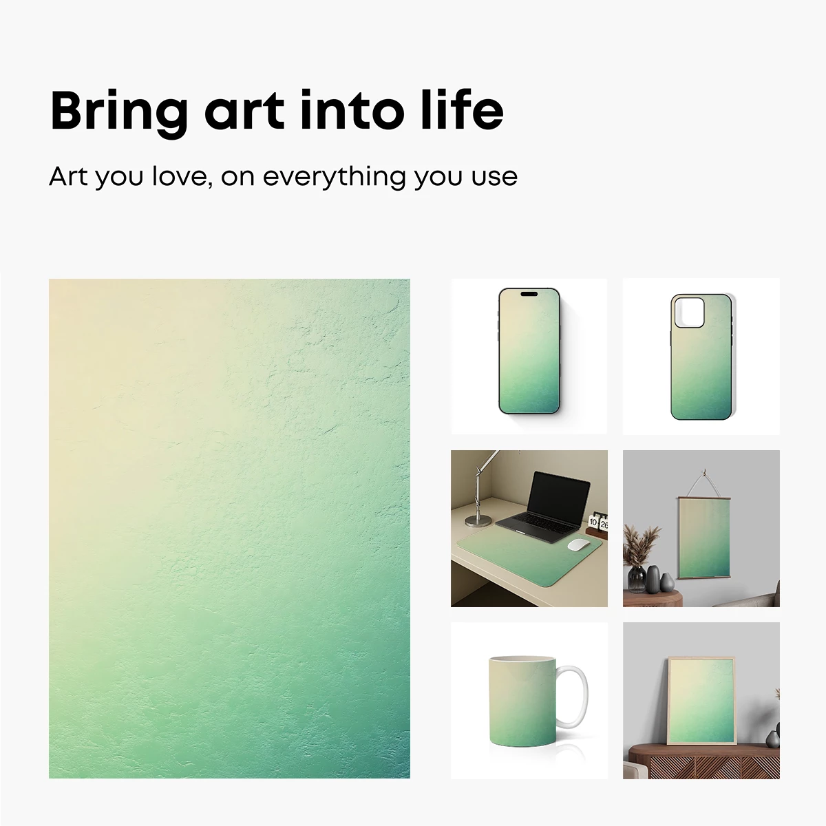 Gradient Serenity: Textured Aqua and Gold Harmony