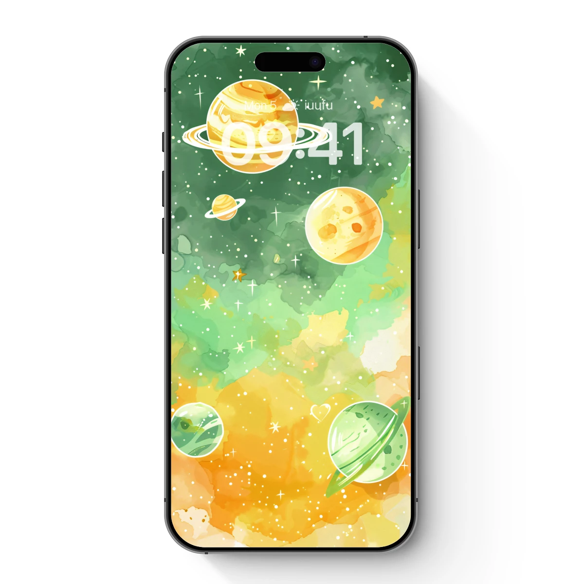 Cosmic Watercolor Symphony: Planetary Dance in Pastel Hues