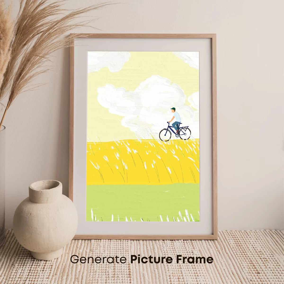 Cyclist in the Golden Fields - Image 7